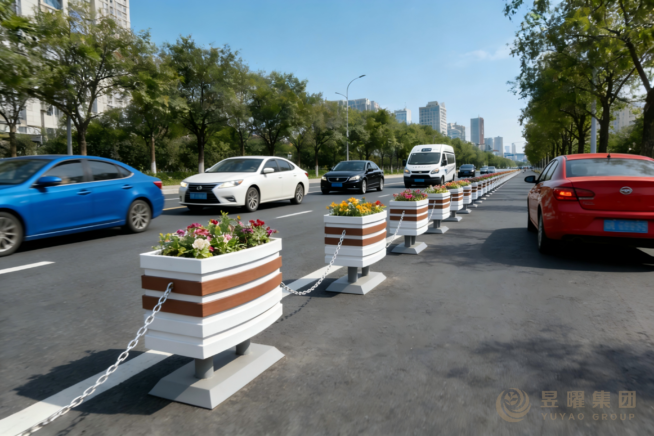 杭州临安机非隔离一桶一链PVC花箱